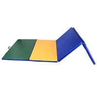 Soozier 6' x 4' x 2" PU Leather Folding Gymnastics/ Martial Arts Mat - Primary Colors(m-2)