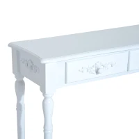 HomCom 28"H Modern Country 2 Drawer Wooden Entryway Console Table - Glossy White(m-4)