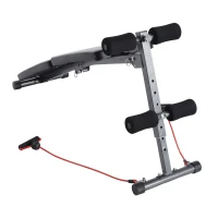 Soozier Adjustable Folding Ab Decline Sit-Up Bench with Resistance Bands(m-5)