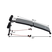 Soozier Adjustable Folding Ab Decline Sit-Up Bench with Resistance Bands(m-3)
