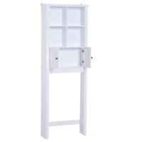 HomCom Freestanding Over-The-Toilet Bathroom Storage Cabinet - White(m-4)
