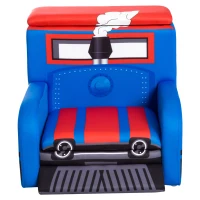 Qaba 17" Multi Spandex Storage Sofa Chair for Kids - Train Engine Locomotive(m-6)