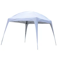 Outsunny 9.75' Large Dome Outdoor Portable Folding Sun Shade Pop Up Tent Canopy - White(m-1)