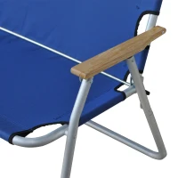 Outsunny 2-Person Folding Aluminum Love Seat Camping Chair - Blue(m-9)