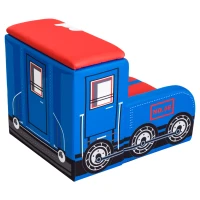 Qaba 17" Multi Spandex Storage Sofa Chair for Kids - Train Engine Locomotive(m-8)
