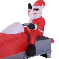 HomCom 7' Outdoor Animated Christmas Inflatable Santa on a Snowmobile(m-8)