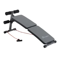 Soozier Adjustable Folding Ab Decline Sit-Up Bench with Resistance Bands(m-1)