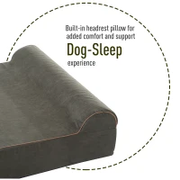 PawHut 48" x 30" Suede Padded Orthopedic Memory Foam Bolster Pet Dog Bed - Army Green with Brown Liner(m-8)
