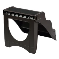 PawHut 3 Step Portable Folding Pet Stairs Ramp Easy Climb Step Stool With Anti-Slip Mat - Espresso Brown(m-8)