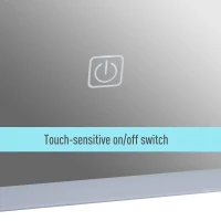 Kleankin 24" x 32" Vertical LED Illuminated Wall Mount Square Backlit Bathroom Mirror(m-5)