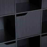 HomCom 37” Office Bookshelf 9 Cube Storage Organizer With Doors - Black(m-9)
