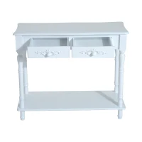HomCom 28"H Modern Country 2 Drawer Wooden Entryway Console Table - Glossy White(m-2)