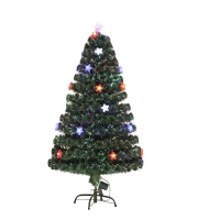 HomCom 5' Artificial Holiday Decoration Star Light Christmas Tree - Green(m-1)