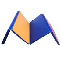 Soozier 6' x 4' x 2" PU Leather Folding Gymnastics/ Martial Arts Mat - Primary Colors(m-4)