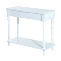 HomCom 28"H Modern Country 2 Drawer Wooden Entryway Console Table - Glossy White(m-6)