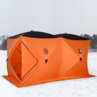 Outsunny Fishing Tent Portable 8-Person Ice Fishing Tent Shelter with Ventilation Windows and Carry Bag(m-2)