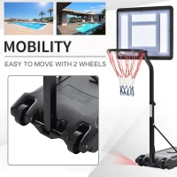 Soozier Portable Basketball Hoop & Stand System on Wheels Adjustable Height  For Children Multi-color with 2 Wheels(m-7)