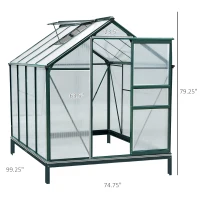 Outsunny 6' x 8' Greenhouse Clear & Twin Wall Panels Green Frame Press to Select(m-3)