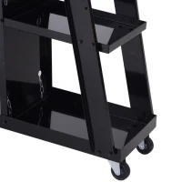 DURHAND Welding Cart 3 Tier Welder Trolley Garage w/ Safety Chain Black(m-7)