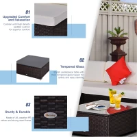 [Pick Up] Outsunny 9pcs Delux Outdoor Indoor Wicker Rattan Sofa Set Garden Furniture Lounger Chair Bed Pillow Table(m-6)