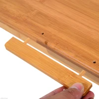 HOMCOM Bed Tray Table Adjustable Bamboo Laptop Tray Desk Notebook Table with Side Drawer and Foldable Legs(m-8)