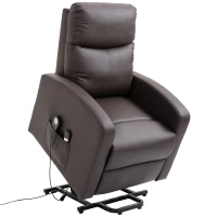 HOMCOM Lift Chair Recliner 8- Point Massage Sofa Electric Power Lift Recliner Over Padded PU Leather W/ Remote Controllers(m-1)