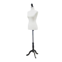 HOMCOM Sewing Mannequin Female Dress Form Torso Dressmaker Stand Display White(m-1)