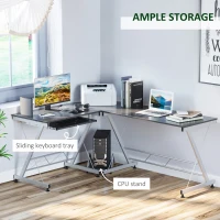 Homcom L Shape Tables Gaming Pc Tablelaptop Desktop Corner Desks Workstation Stand for Home Office Furniture(m-4)