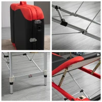 HOMCOM Portable Massage Table 73" 3 Section Foldable Massage Table Professional Salon Spa Facial Couch Bed (Black/Red)(m-10)