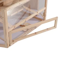 PawHut Big Hamster Cages Fir Wood Hamster Cage Mouse Rats Small Animal Exercise Play House 3 Tier with Slide Activity Center(m-12)