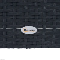 Outsunny Patio Sectional 4pcs Outdoor Rattan Wicker Sofa Set Outdoor Furniture with Cushions (m-8)