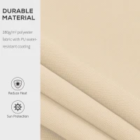 Outsunny Retractable Patio Awning 13’x8’ Manual Aluminum Frame Waterproof Sun Shade Patio Outdoor Deck Canopy Shelter - Khaki(m-8)