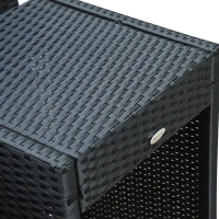 [Pick UP] Outsunny 7 Pcs Bar Rattan Set 1 Table w/ 6 Stools and Cushion Wicker Furniture Dining Set Garden(m-7)