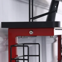 HOMCOM 47 inch Gaming Desk, Racing Style Computer Table for Home, PC Workstation with Rotatable Cup Holder Gamepad Holder Speaker Stand Headphone Hook Wire Port, Black(m-9)