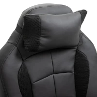 HOMCOM Ergonomic Executive Office Chair Swivel Racing Recliner PU Leather Height Adjustable, Black(m-12)