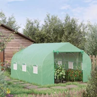 Outsunny Outdoor Greenhouse 11.5' x10' x 6.7' Walk-in Greenhouse Garden Plant Seed Green House Premium Steel Frame(m-2)