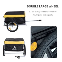 Aosom Cycle Force Trail Cargo Trailer Bicycle Trailer Garden Cart Carrier Tool Yellow(m-4)