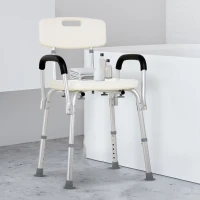 HOMCOM  Medical Shower Chair AdjustableBathtub Bench Bath Seat with Arms and Backrest(m-2)