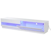 HOMCOM White Gloss TV Stand 71" High LED TV Cabinet Entertainment Center Storage Unit, White(m-4)