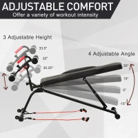Soozier Multifunctiona Fitness Bench with Adjustable Handle Leg Lifts for Home Gym, Black(m-5)