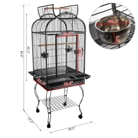 PawHut Large Bird Cage 63-inch Large Bird Parrot Cage Open Play Top(m-3)