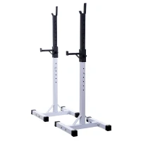 [Pick Up Only]Soozier Squat Stand Adjustable Stable Squat Stand Portable 2 Bars Holder (Black/White)(m-1)