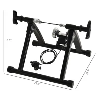 Soozier Indoor Bike Trainer Magnetic Bike Bicycle Trainer Stand 5 Level Resistance Folding Black(m-3)