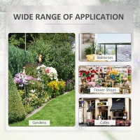 Outsunny 32'' x 12'' Hanging Flower Pot Stand Rack with Hooks, Metal Plant Pot Holder, Railing Shelf, Windows Decorate for Outdoor Garden Balcony Fence Patio(m-6)