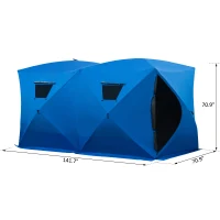 Outsunny Fishing Tent 5-8 Person Pop-up Ice Shelter Ice Fishing Tent Outdoor Portable(m-3)