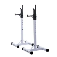 [Pick Up Only]Soozier Squat Stand Adjustable Stable Squat Stand Portable 2 Bars Holder (Black/White)(m-6)
