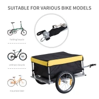 Aosom Cycle Force Trail Cargo Trailer Bicycle Trailer Garden Cart Carrier Tool Yellow(m-7)