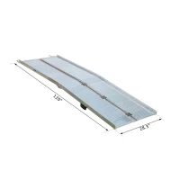 Homcom Portable Ramp 10.2ft Foldable Wheelchair Ramp Scooter Mobility Carrier Ramp, Aluminum Alloy(m-3)
