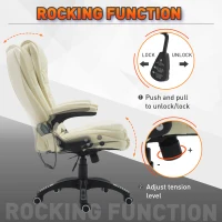 HOMCOM Massage Office Chairs Computer Executive Ergonomic Heated Vibrating Beige(m-5)