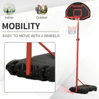 Soozier 6 Level Portable Adjustable Basketball Stand Backboard Hoop with Wheels & Net For Children(m-6)